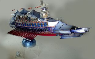 1987. Vaisseau du Cirque des Merveilles : Longueur 3,5 mètres, 500 lumières, 80 mouvements.